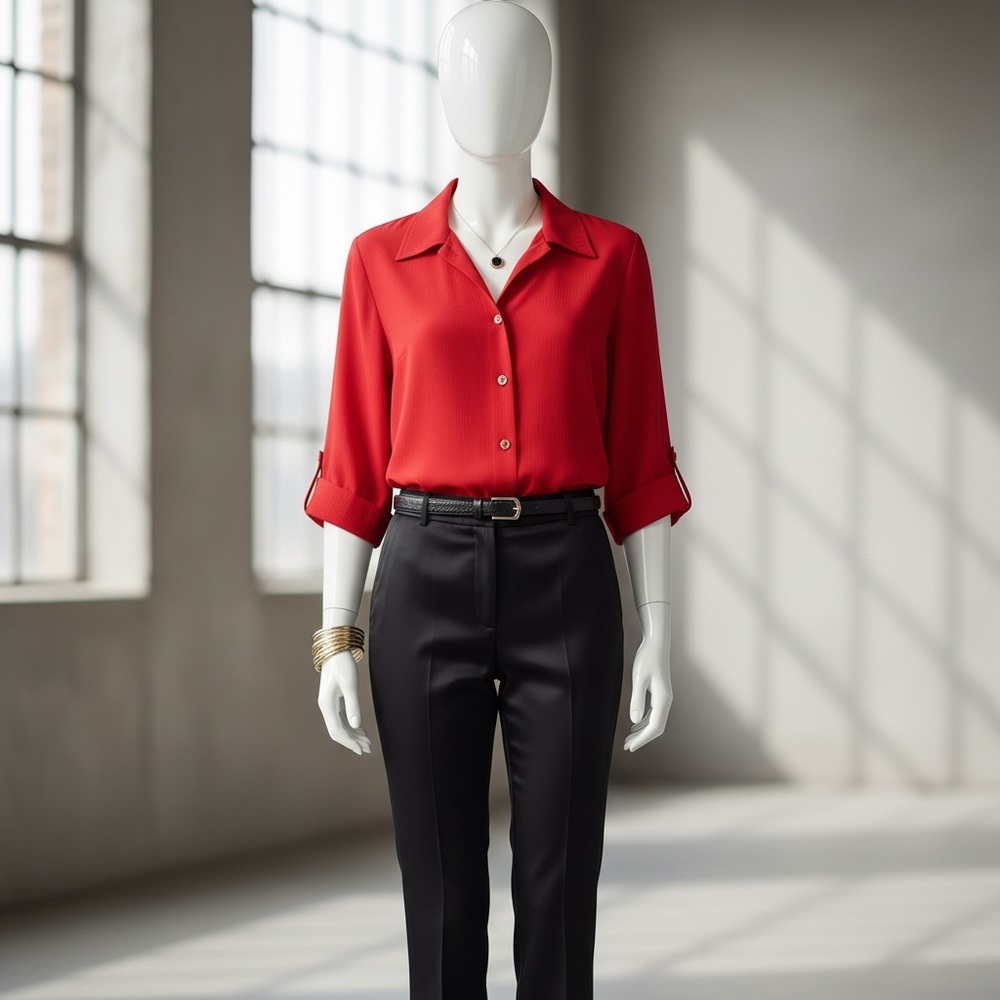Elegant Red Women's Blouse